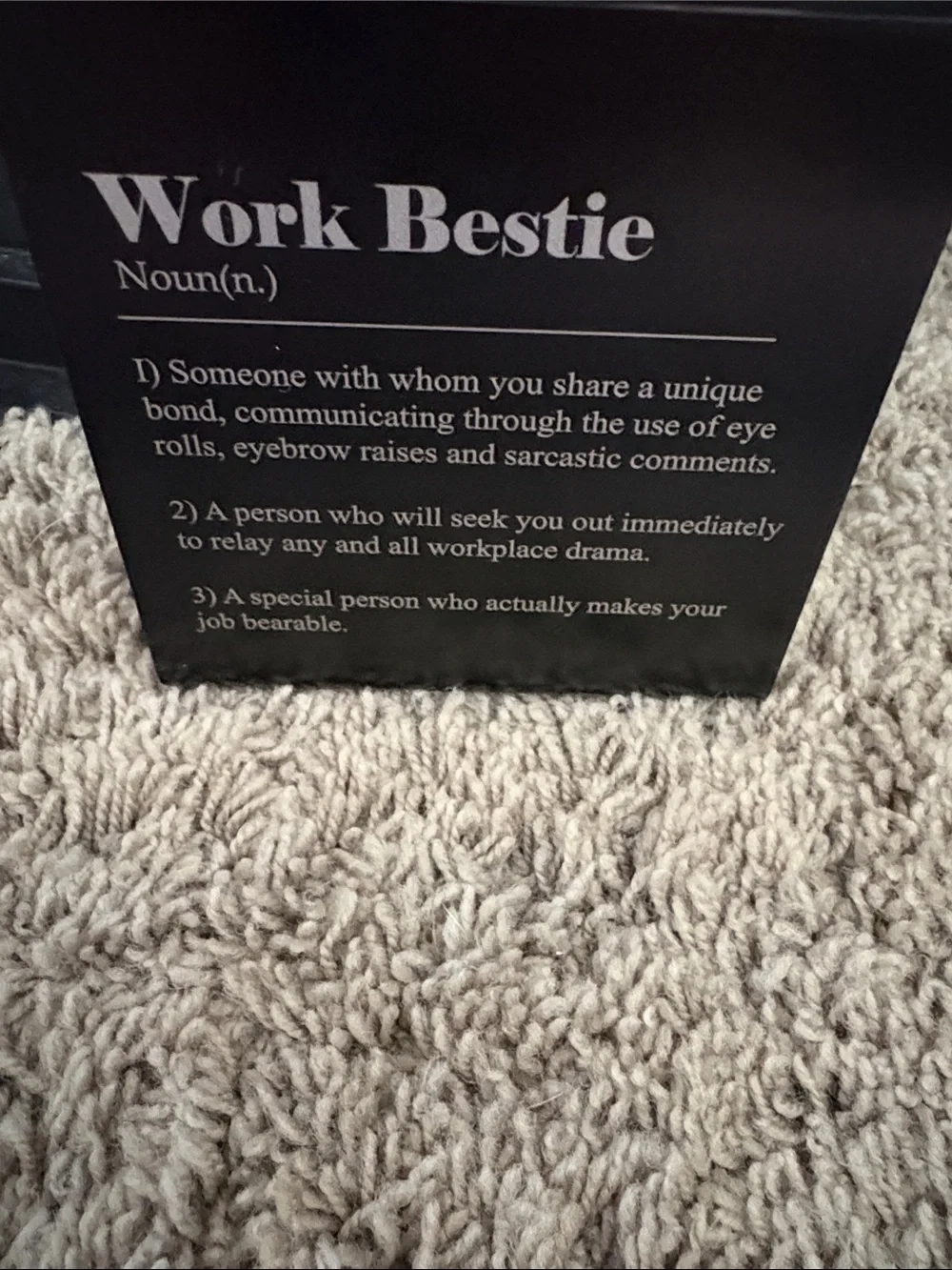 Work Bestie Decorative Plaque - Black
